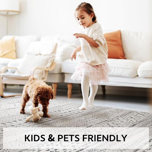 5x7 Area Rugs for Living Room Rugs Machine Washable Rug Neutral Carpet Soft Boho Rug for Bedroom, Large Area Rugs for Playroom Dining Room Rug Office Indoor Grey Rug in Saudi Arabia