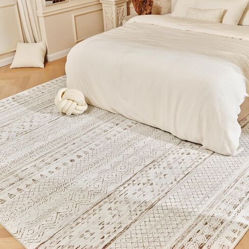 5x7 Area Rugs for Living Room Rugs Machine Washable Rug Neutral Carpet Soft Boho Rug for Bedroom, Large Area Rugs for Playroom Dining Room Rug Office Indoor Grey Rug in Saudi Arabia