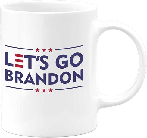 Let's Go Brandon FJB Coffee Mug | Lets Go Brandon Chant Graphic | Hilarious Funny Novelty Gift Patriotic Cup 2021 2020 2024 USA Flag Meme in Saudi Arabia