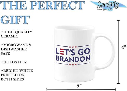 Let's Go Brandon FJB Coffee Mug | Lets Go Brandon Chant Graphic | Hilarious Funny Novelty Gift Patriotic Cup 2021 2020 2024 USA Flag Meme in Saudi Arabia