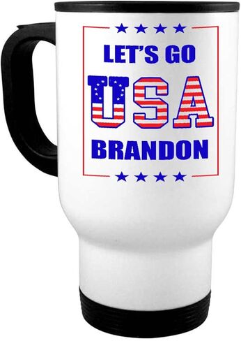 Let's Go Brandon FJB Coffee Mug | Lets Go Brandon Chant Graphic | Hilarious Funny Novelty Gift Patriotic Cup 2021 2020 2024 USA Flag Meme in Saudi Arabia