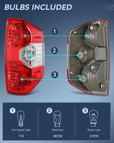 Nilight Taillight Assembly Compatible with 2014 2015 2016 2017 2018 2019 2020 2021 Toyota Tundra Rear Lamp Replacement OE Style Driver Side and Passenger Side, 2 Year Warranty in Saudi Arabia