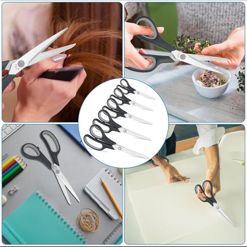 Scissors All Purpose for Office Heavy Duty, 8" Scissors Bulk 5-Pack for Office Sewing Fabric Home Craft School Supplies in Kuwait