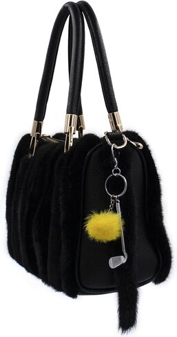 surell Golf Club Keychain with Mink Fur Pom - Sports Key Chain Golf Charm - For Keys, Belt, Purse, Bag and More in Saudi Arabia