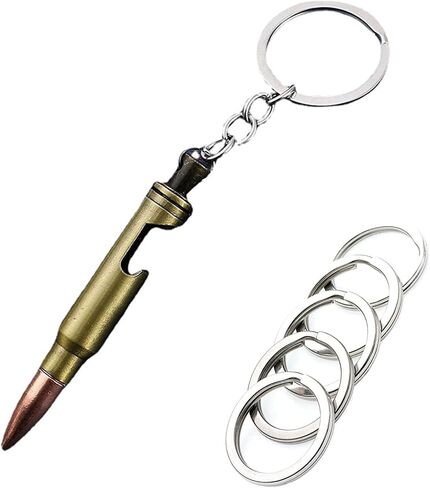 Bullet Bottle Opener Keychain, Bullets Keychain, Car Key Chain for Men/Women, Safety Keychain, Key Chain Charms with 5 Keyrings, Friends Birthday Gift Ideas in Saudi Arabia