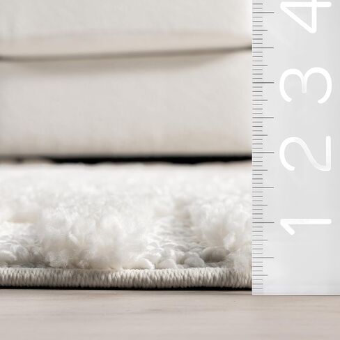 nuLOOM Risette Solid 8x10 Shag Area Rug for Living Room Bedroom Dining Room Nursery Kitchen, Ivory in Saudi Arabia
