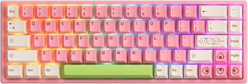 لوحة مفاتيح ألعاب ميكانيكية Akko 3068B Plus Mochi & Dango قابلة للتبديل السريع مع أغطية مفاتيح Cherry PBT، لوحة مفاتيح RGB لاسلكية/سلكية بنسبة 65 بالمائة 68 مفتاحًا، متوافقة مع Mac & Win V3 Cream Blue Pro in Kuwait