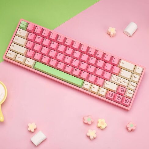 لوحة مفاتيح ألعاب ميكانيكية Akko 3068B Plus Mochi & Dango قابلة للتبديل السريع مع أغطية مفاتيح Cherry PBT، لوحة مفاتيح RGB لاسلكية/سلكية بنسبة 65 بالمائة 68 مفتاحًا، متوافقة مع Mac & Win V3 Cream Blue Pro in Kuwait