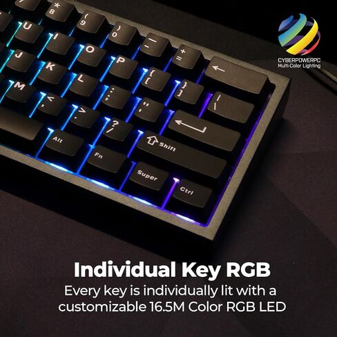 لوحة مفاتيح الألعاب الميكانيكية CK60 باللون الأسود بنسبة 60% قابلة للتبديل السريع RGB ورغوة مبللة وغطاء CNC من الألومنيوم مع مفاتيح Gateron حمراء وأغطية مفاتيح PBT in Kuwait