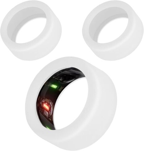 2pcs Silicone Ring Cover Compatible with Oura Ring Gen 3, Round Ring Case Elastic Ring Protection Smart Ring Protector Sleeve Accessories for Oura Ring Working Out(Transparent, M for 11/12/13) in Saudi Arabia