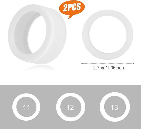 2pcs Silicone Ring Cover Compatible with Oura Ring Gen 3, Round Ring Case Elastic Ring Protection Smart Ring Protector Sleeve Accessories for Oura Ring Working Out(Transparent, M for 11/12/13) in Saudi Arabia