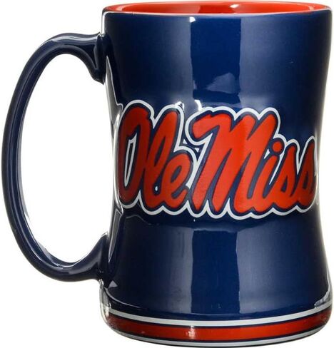 Boelter Brands NCAA Mississippi Old Miss Rebels Coffee Mug14oz Sculpted Relief, Team Color, 14 Ounce in Saudi Arabia