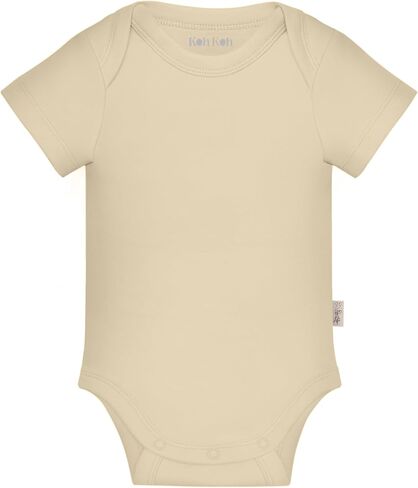 KOH KOH Kids Short Sleeve Cotton Solid Lap Shoulder Baby Bodysuit in Saudi Arabia