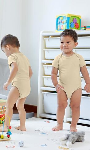 KOH KOH Kids Short Sleeve Cotton Solid Lap Shoulder Baby Bodysuit in Saudi Arabia