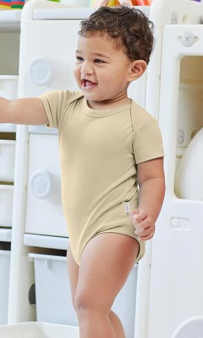 KOH KOH Kids Short Sleeve Cotton Solid Lap Shoulder Baby Bodysuit in Saudi Arabia