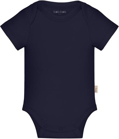 KOH KOH Kids Short Sleeve Cotton Solid Lap Shoulder Baby Bodysuit in Saudi Arabia