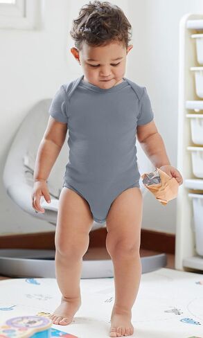 KOH KOH Kids Short Sleeve Cotton Solid Lap Shoulder Baby Bodysuit in Saudi Arabia