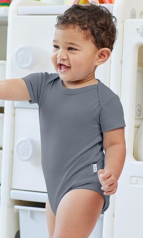 KOH KOH Kids Short Sleeve Cotton Solid Lap Shoulder Baby Bodysuit in Saudi Arabia