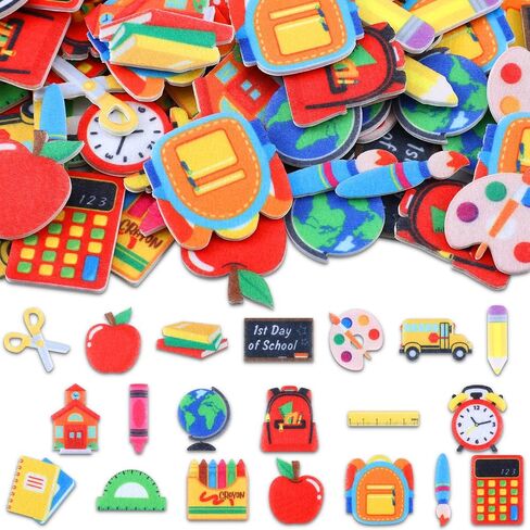 200 Pcs Back to School Felt Stickers First Day of School Stickers Self Adhesive Felt Stickers for Kids Back to School Party Scrapbooks Cardmaking DIY Crafts Teacher Classroom Supplies in Saudi Arabia