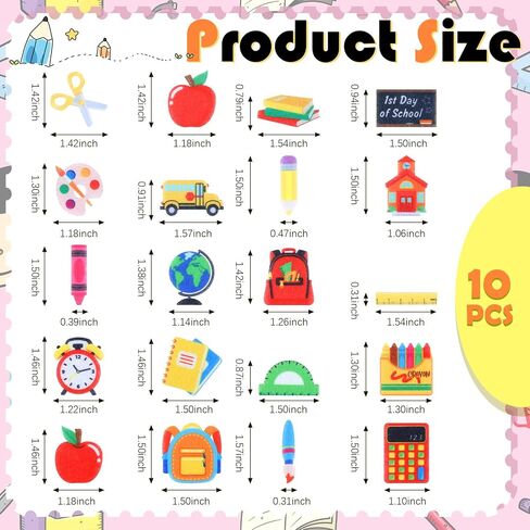 200 Pcs Back to School Felt Stickers First Day of School Stickers Self Adhesive Felt Stickers for Kids Back to School Party Scrapbooks Cardmaking DIY Crafts Teacher Classroom Supplies in Saudi Arabia