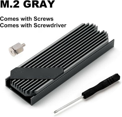 M.2 2280 SSD Heatsink، M.2 PCIE NVMe SSD Heat Sink، Computer PC PCIE M2 SSD Cooler for 980 Plus SN850 SN750 SN570 Firecuda 530، أسود (فضي) in Saudi Arabia