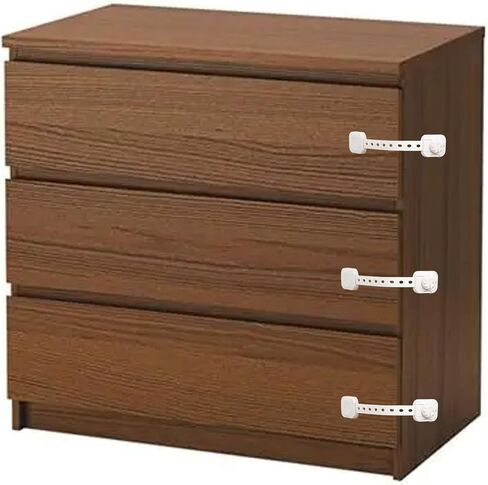 Fursafe&Q Child Safety Cabinet Proofing, Baby Cabinet Locks Adhesive Adjustable Child Safety Strap Locks Drawer Fridge Ovens Toilet Latches No Screws for Furniture Kitchen 6 Pack in Saudi Arabia