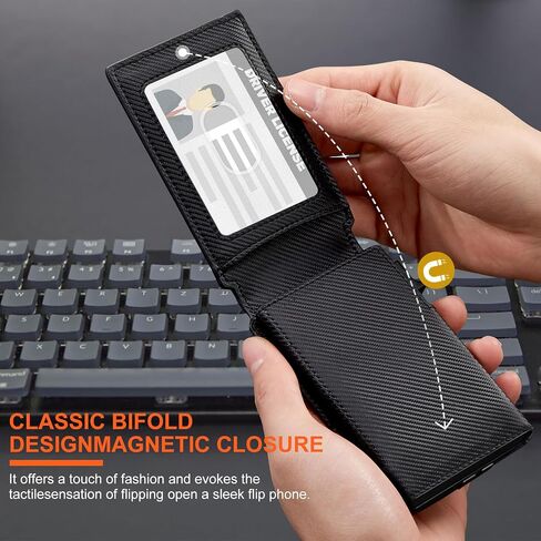 Credit Card Holder for Men - Pop Up Card Case with Money Clip Wallet- RFID Blocking Bifold Mens Wallet with Gift Box in Saudi Arabia