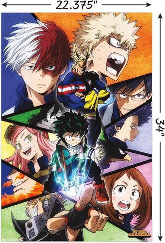 ملصق حائط من Trends International My Hero Academia-Faces، مقاس 22.375 بوصة × 34 بوصة، نسخة غير مؤطرة، غرفة النوم in Saudi Arabia