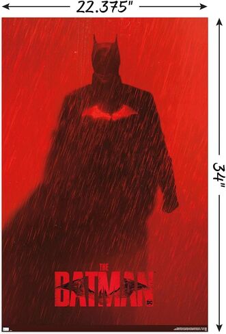 Trends International DC Comics Movie The Batman - ملصق حائط واحد من ورقة باتمان التشويقية، 22.375 بوصة × 34 بوصة، نسخة غير مؤطرة in Saudi Arabia