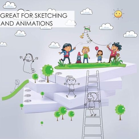 كتب Larcenciel الفارغة القابلة للطي مع براغي، 400 ورقة (800 صفحة) ورق رسوم متحركة ممتاز للكتاب القلاب، مجموعة كتب قلابة لا تنزف تعمل مع لوحة خفيفة للرسم، والرسم، والكرتون DIY، والكتاب الهزلي، والحرف اليدوية للأطفال in Kuwait