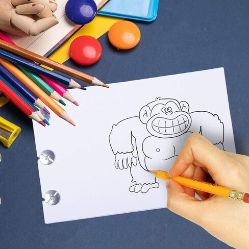 كتب Larcenciel الفارغة القابلة للطي مع براغي، 400 ورقة (800 صفحة) ورق رسوم متحركة ممتاز للكتاب القلاب، مجموعة كتب قلابة لا تنزف تعمل مع لوحة خفيفة للرسم، والرسم، والكرتون DIY، والكتاب الهزلي، والحرف اليدوية للأطفال in Kuwait