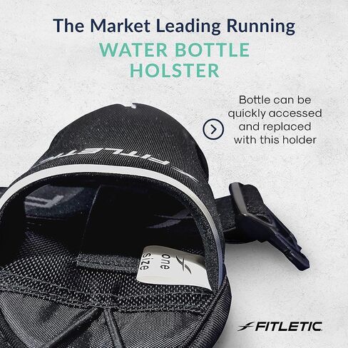 Fitletic 8-ounce Sport Water Bottle with Holster Attachable to Belts. No-Bite Cap Quick Hydration for Daily Running, Marathon, Triathlon, Ironman Race in Saudi Arabia