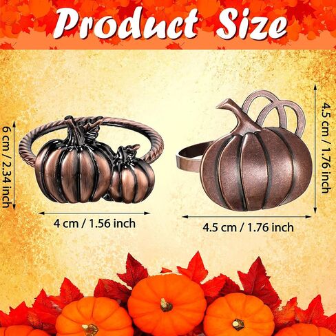 14 Pieces Thanksgiving Pumpkin Napkin Rings Fall Pumpkin Napkin Ring Holders Pumpkin Dinner Tables Rings Fall Pumpkin Napkin Rings for Thanksgiving Wedding Birthday Party Supplies (Antique Brass) in Saudi Arabia