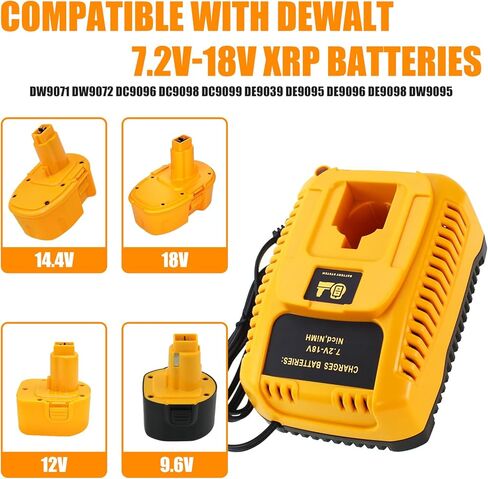 2 حزمة بطارية 4500 مللي أمبير Ni-Mh 18 فولت DC9096 وشاحن DC9310 متوافق مع بطارية ديوالت 18 فولت XRP DC9096 DC9099 DW9098 DW9099 DW9095 DW9096 DE9039 أدوات كهربائية لاسلكية in Saudi Arabia
