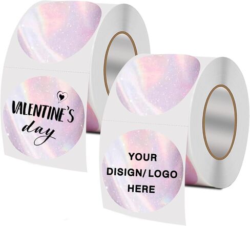 ملصقات حرارية مقاس 2 بوصة، 1200 قطعة من الملصقات المستديرة ذاتية اللصق، ملصقات ملصقات حرارية مباشرة باللون الوردي، لملصقات الطابعة الحرارية، تصميم شعار DIY، ملصقات المخزون، رمز الاستجابة السريعة، العنوان، بطاقة سعر الاسم in Kuwait