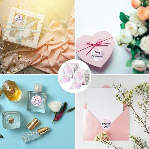 ملصقات حرارية مقاس 2 بوصة، 1200 قطعة من الملصقات المستديرة ذاتية اللصق، ملصقات ملصقات حرارية مباشرة باللون الوردي، لملصقات الطابعة الحرارية، تصميم شعار DIY، ملصقات المخزون، رمز الاستجابة السريعة، العنوان، بطاقة سعر الاسم in Kuwait