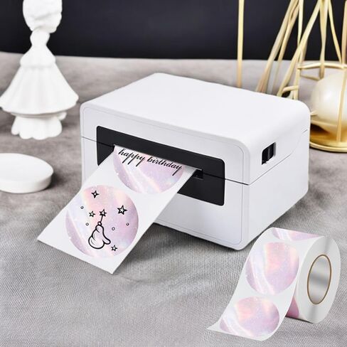 ملصقات حرارية مقاس 2 بوصة، 1200 قطعة من الملصقات المستديرة ذاتية اللصق، ملصقات ملصقات حرارية مباشرة باللون الوردي، لملصقات الطابعة الحرارية، تصميم شعار DIY، ملصقات المخزون، رمز الاستجابة السريعة، العنوان، بطاقة سعر الاسم in Kuwait