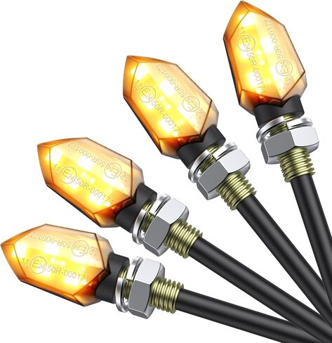 Justech 4PCs Micro Led Turn Signal Lights Motorbike Indicator Universal Waterproof 3528 Lamp Beads Indicator for Motorcycle Motorbike Harley Kawasaki Yamaha Off Road in Saudi Arabia