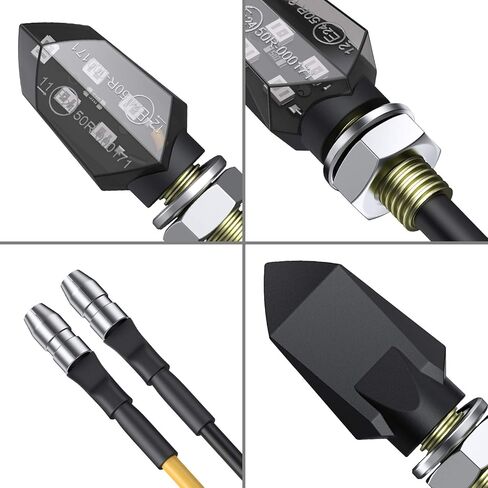 Justech 4PCs Micro Led Turn Signal Lights Motorbike Indicator Universal Waterproof 3528 Lamp Beads Indicator for Motorcycle Motorbike Harley Kawasaki Yamaha Off Road in Saudi Arabia