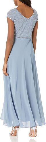 J Kara Women's Petite Cap Sleeve V-Neck Beaded Top Gown in Saudi Arabia