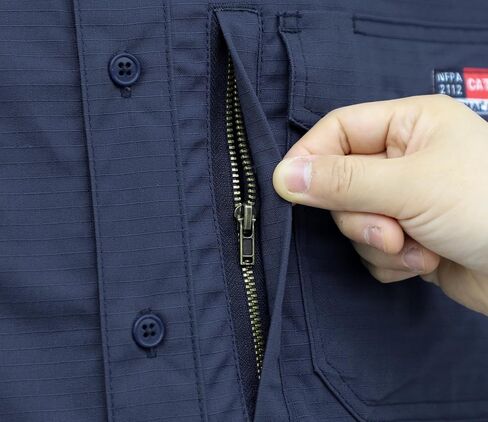 قمصان BOCOMAL FR بتصميم صيفي Ripstop 6oz خفيفة الوزن وطاردة للماء ومقاومة للحريق قميص-CAT2 in Saudi Arabia