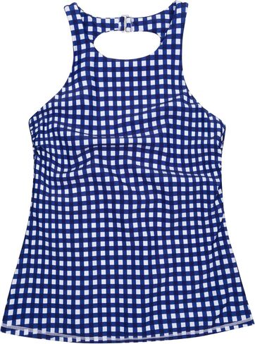 SwimZip Women's High Neck Fitted Tankini Swim Shirt - UPF 50+ Sun Protection in Kuwait