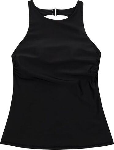 SwimZip Women's High Neck Fitted Tankini Swim Shirt - UPF 50+ Sun Protection in Kuwait