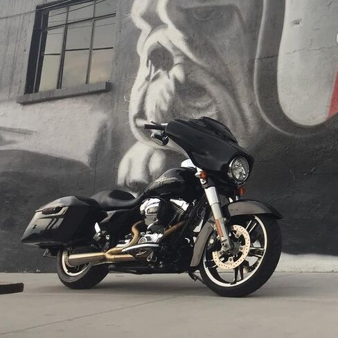 تنورة WOWTK الخارجية الانسيابية، زخرفة سفلية بجناح الخفاش تناسب موديلات Harley Electra Glide وStreet Glide وUltra Limited FLHXSE FLHTKSE FLHT FLH FLHX FLHXS FLHTK موديلات 2014-2024، أسود لامع in Saudi Arabia