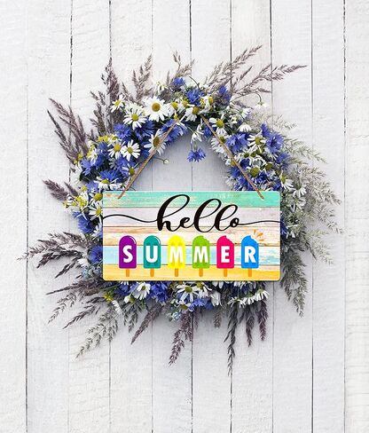 لافتة باب صيفية من WaaHome مقاس 15.24 سم × 30.48 سم لافتة ديكور صيفية لمنزل المزرعة لتزيين جدار المنزل والباب الأمامي in Kuwait