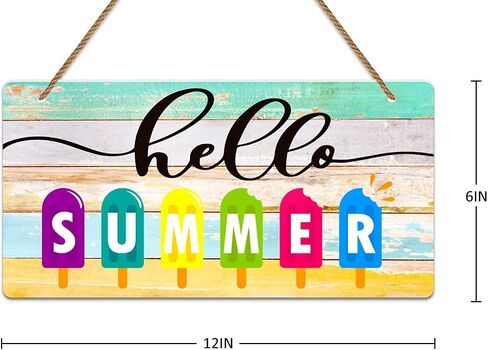 لافتة باب صيفية من WaaHome مقاس 15.24 سم × 30.48 سم لافتة ديكور صيفية لمنزل المزرعة لتزيين جدار المنزل والباب الأمامي in Kuwait