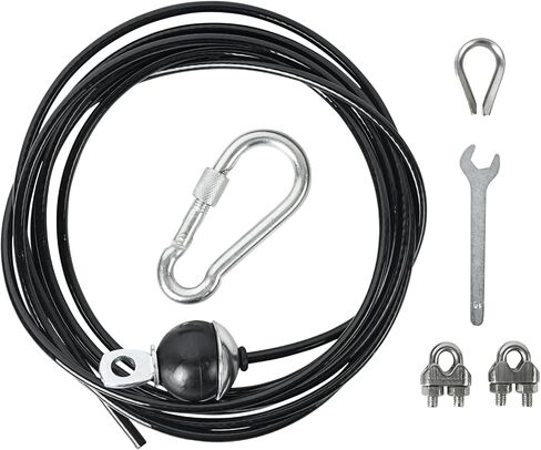 Luwint Fitness Pulley Cable Replacement, 79'' 118'' 157'' Adjustable Gym Cable for Pulley Machine System Thick 6mm Steel Adjustable Rope with Stopper Ball for Home Gym Workout Machine Pulley Accessory in Saudi Arabia
