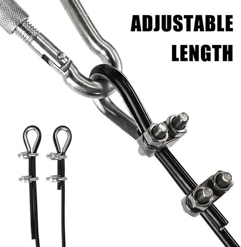 Luwint Fitness Pulley Cable Replacement, 79'' 118'' 157'' Adjustable Gym Cable for Pulley Machine System Thick 6mm Steel Adjustable Rope with Stopper Ball for Home Gym Workout Machine Pulley Accessory in Saudi Arabia