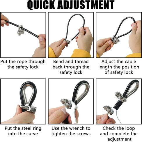 Luwint Fitness Pulley Cable Replacement, 79'' 118'' 157'' Adjustable Gym Cable for Pulley Machine System Thick 6mm Steel Adjustable Rope with Stopper Ball for Home Gym Workout Machine Pulley Accessory in Saudi Arabia
