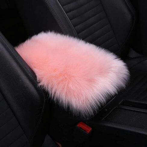 Auto Center Console Pad,Furry Armrest Cover for Car Fuzzy Auto Armrest Mat Armrest Seat Box Cover Protector Universal Fit (Black) in Saudi Arabia
